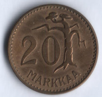 20 марок. 1955 год, Финляндия.