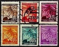 Набор почтовых марок (6 шт.). "Ветка липы". 1939-1942 годы, Богемия и Моравия.