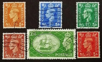 Набор почтовых марок (6 шт.). "Король Георг VI - Стандарт". 1951 год, Великобритания.