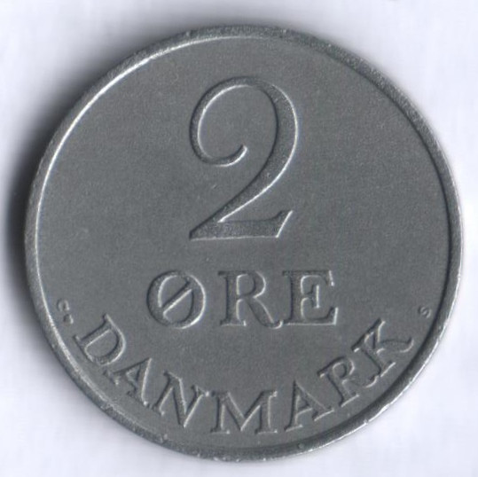 Монета 2 эре. 1956 год, Дания. C;S.