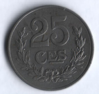Монета 25 сантимов. 1922 год, Люксембург.