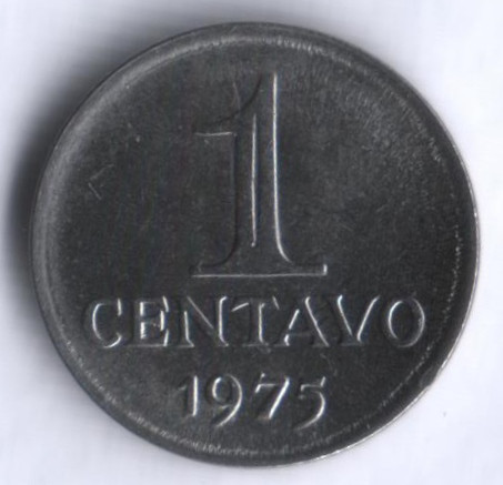 Монета 1 сентаво. 1975 год, Бразилия.