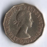 Монета 3 пенса. 1955 год, Великобритания.
