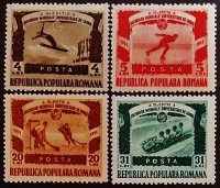 Набор марок (4 шт.). "Зимние университетские игры, Брашов". 1951 год, Румыния.