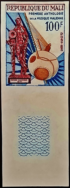 Марка почтовая. "Первая антология музыки Мали". 1972 год, Мали.
