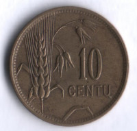 Монета 10 центов. 1925 год, Литва. 