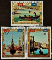 Набор почтовых марок (3 шт.). "Сохраним Венецию". 1972 год, Чад.