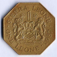 Монета 1 леоне. 1987 год, Сьерра-Леоне.