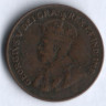 Монета 1 цент. 1921 год, Канада.