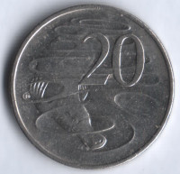 Монета 20 центов. 2009 год, Австралия.
