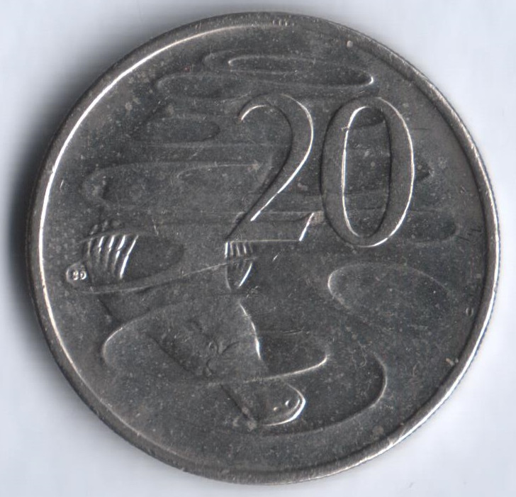 Монета 20 центов. 2009 год, Австралия.