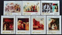 Набор почтовых марок (7 шт.). "Всемирная филателистическая выставка PhilexFrance'89 - Картины". 1989 год, Вьетнам.