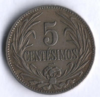 5 сентесимо. 1924 год, Уругвай.