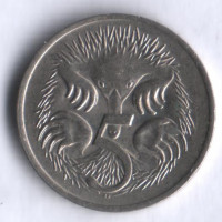 Монета 5 центов. 1976 год, Австралия.