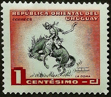 Марка почтовая (1 c.). "Символы и виды Уругвая". 1954 год, Уругвай.
