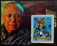 Мини-блок. «Сидящая женщина в шляпе» - Пабло Пикассо. 1972 год, Фуджейра.