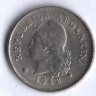 Монета 10 сентаво. 1942 год, Аргентина.