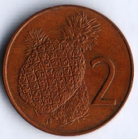Монета 2 цента. 1974 год, Острова Кука.
