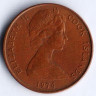 Монета 2 цента. 1974 год, Острова Кука.