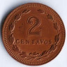 Монета 2 сентаво. 1947 год, Аргентина.