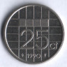 Монета 25 центов. 1990 год, Нидерланды.