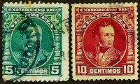 Набор почтовых марок (2 шт.). "Генерал Антонио Хосе де Сукре". 1904 год, Венесуэла.