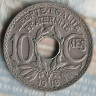Монета 10 сантимов. 1918 год, Франция.