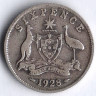 Монета 6 пенсов. 1928(m) год, Австралия.