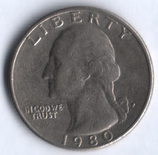 25 центов. 1980(P) год, США.