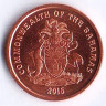 Монета 1 цент. 2015 год, Багамские острова.