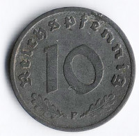 Монета 10 рейхспфеннигов. 1940 год (F), Третий Рейх.