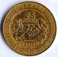 Монета 25 франков. 2006 год, Центрально-Африканские Штаты.