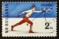 Марка почтовая. "Зимние Олимпийские игры,  Скво-Вэлли-1960". 1960 год, Болгария.