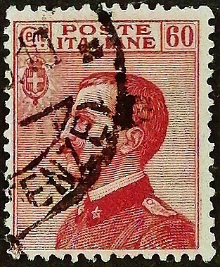 Почтовая марка (60 c.). "Витторио Эммануил III". 1918 год, Италия.
