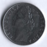 Монета 100 лир. 1974 год, Италия.