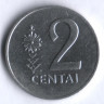 Монета 2 цента. 1991 год, Литва.
