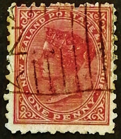 Почтовая марка. "Королева Виктория". 1895 год, Новая Зеландия.