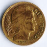 Монета 10 сентаво. 1945 год, Аргентина.
