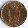 Монета 1 цент. 2007 год, Мальта.