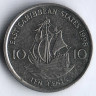 Монета 10 центов. 1998 год, Восточно-Карибские государства.