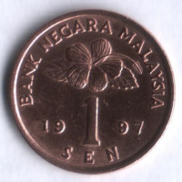 Монета 1 сен. 1997 год, Малайзия.
