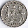 Монета 6 пенсов. 1950(m) год, Австралия.