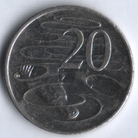 Монета 20 центов. 2014 год, Австралия.