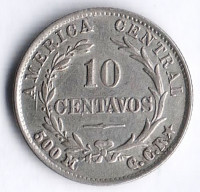 Монета 10 сентаво. 1917(sj) год, Коста-Рика.
