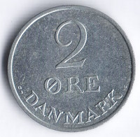 Монета 2 эре. 1969(C;S) год, Дания.