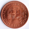 Монета 1 пенни. 1960 год, Южная Африка.