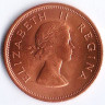 Монета 1 пенни. 1960 год, Южная Африка.