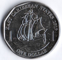 Монета 1 доллар. 2019 год, Восточно-Карибские государства.