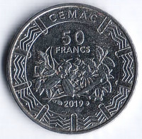 Монета 50 франков. 2019 год, Центрально-Африканские Штаты.