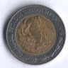 Монета 1 новый песо. 1995 год, Мексика.